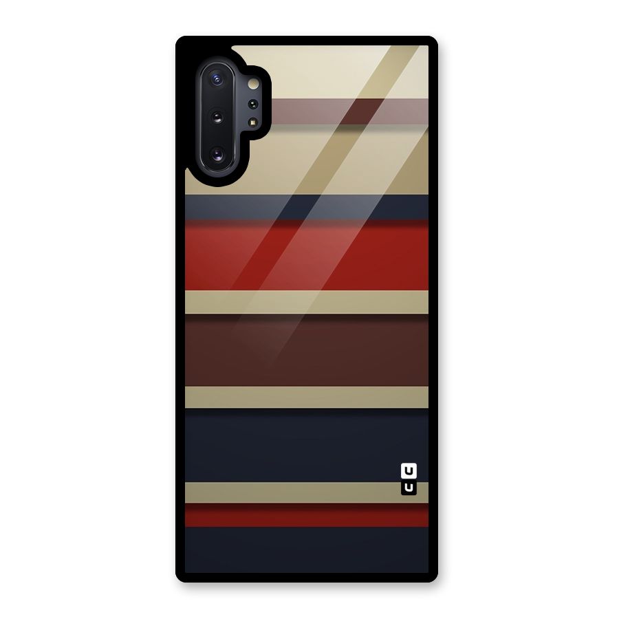 Elegant Stripes Pattern Glass Back Case for Galaxy Note 10 Plus