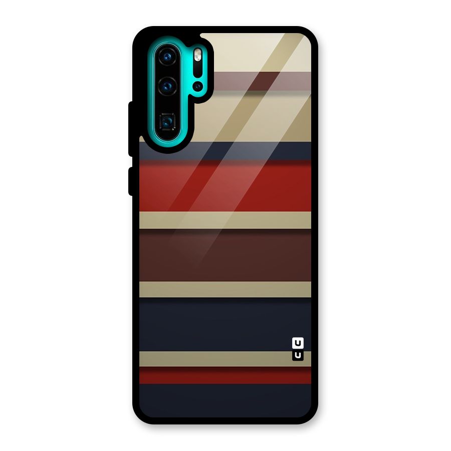 Elegant Stripes Pattern Glass Back Case for Huawei P30 Pro