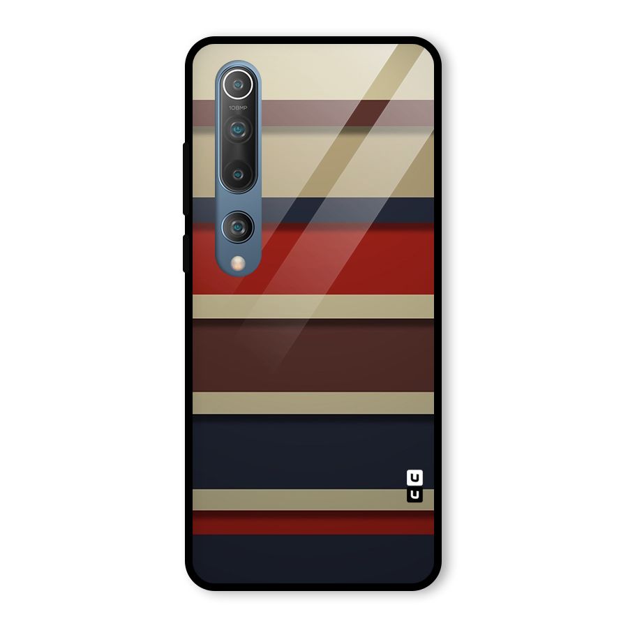Elegant Stripes Pattern Glass Back Case for Mi 10