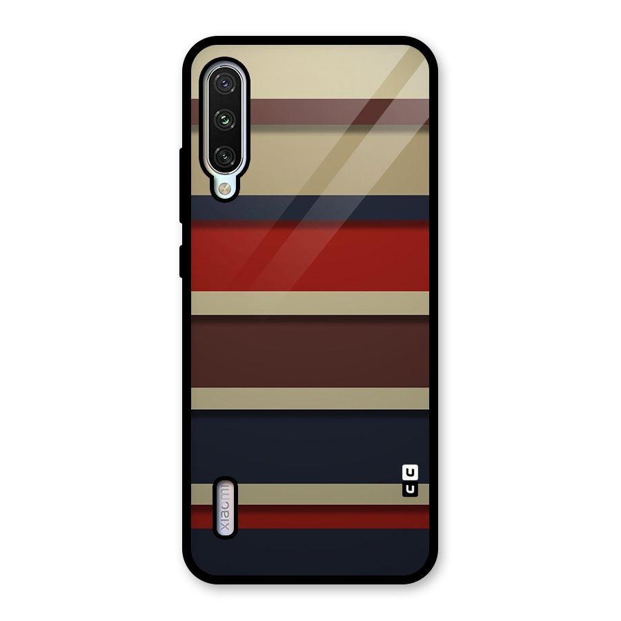 Elegant Stripes Pattern Glass Back Case for Mi A3