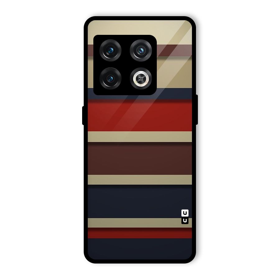 Elegant Stripes Pattern Glass Back Case for OnePlus 10 Pro 5G