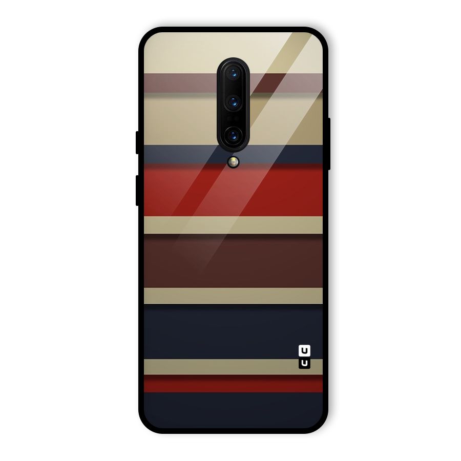 Elegant Stripes Pattern Glass Back Case for OnePlus 7 Pro