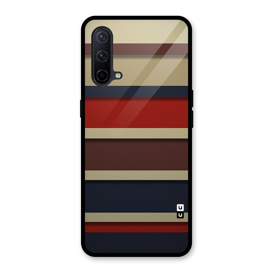 Elegant Stripes Pattern Glass Back Case for OnePlus Nord CE 5G