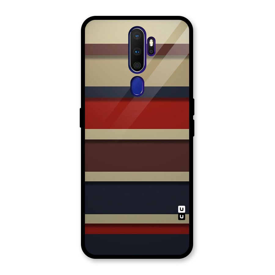 Elegant Stripes Pattern Glass Back Case for Oppo A9 (2020)