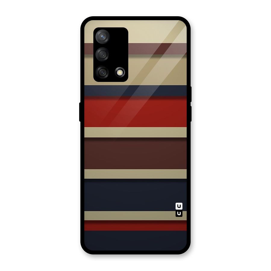 Elegant Stripes Pattern Glass Back Case for Oppo F19