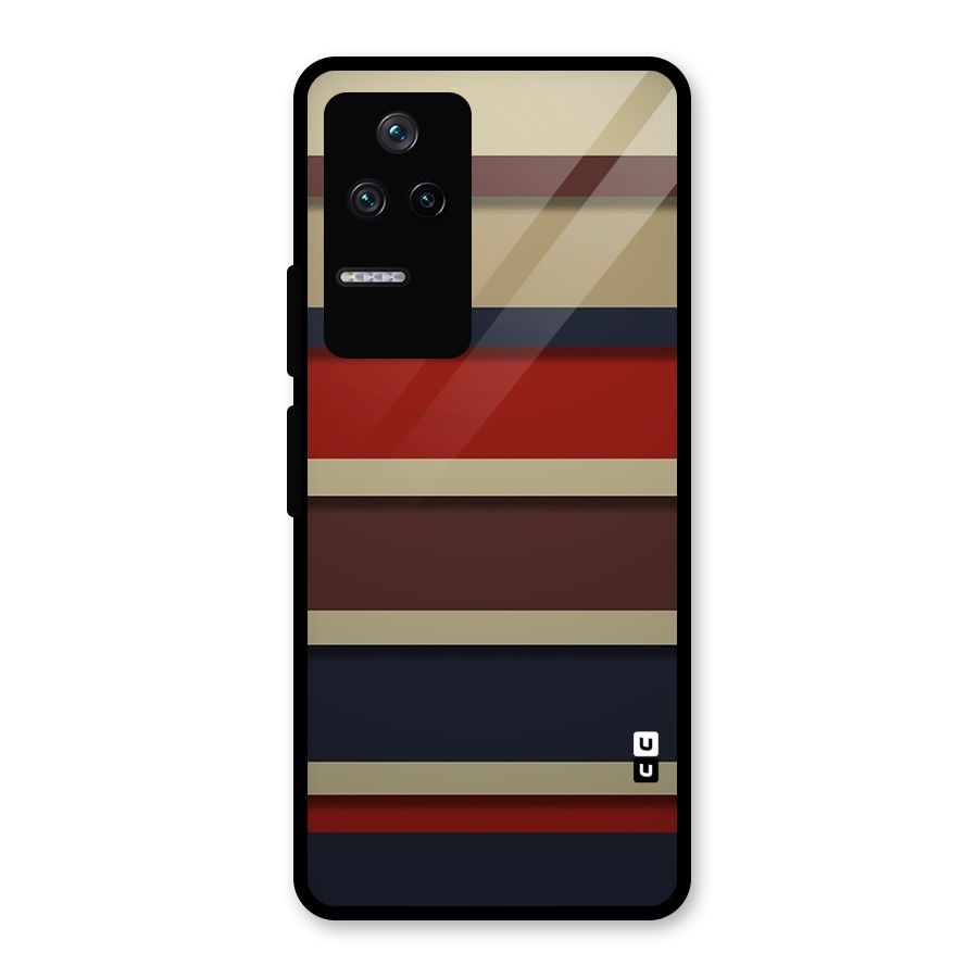 Elegant Stripes Pattern Glass Back Case for Poco F4 5G