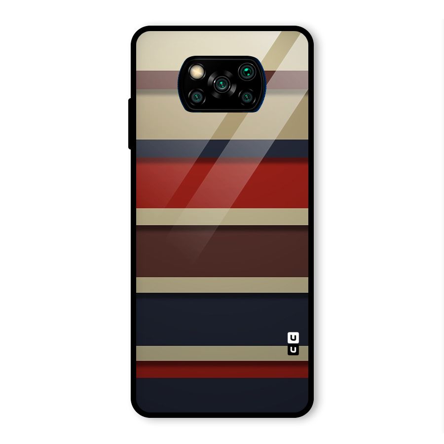 Elegant Stripes Pattern Glass Back Case for Poco X3 Pro