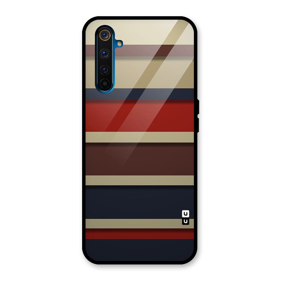 Elegant Stripes Pattern Glass Back Case for Realme 6 Pro