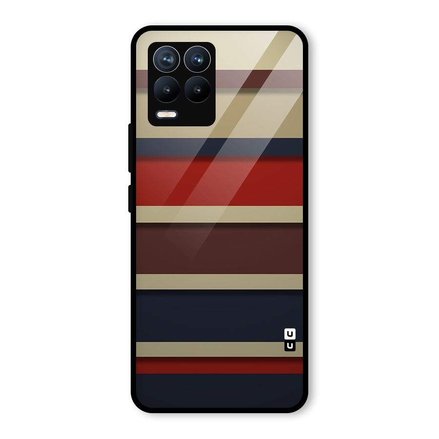 Elegant Stripes Pattern Glass Back Case for Realme 8 Pro