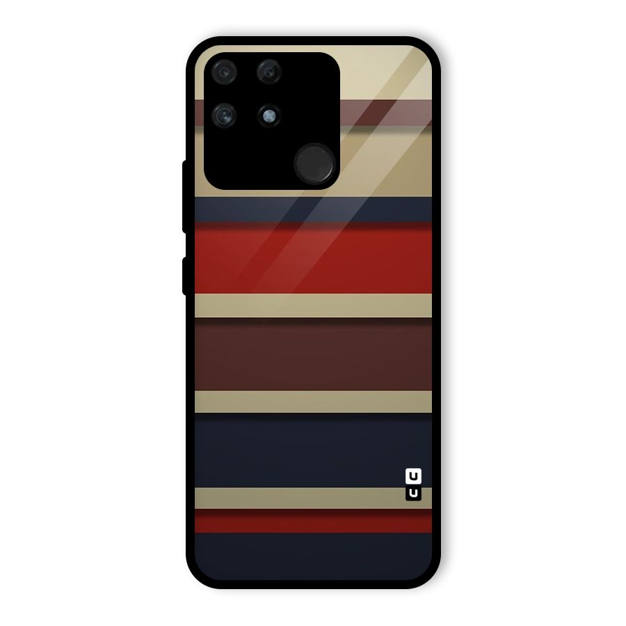 Elegant Stripes Pattern Glass Back Case for Realme Narzo 50A