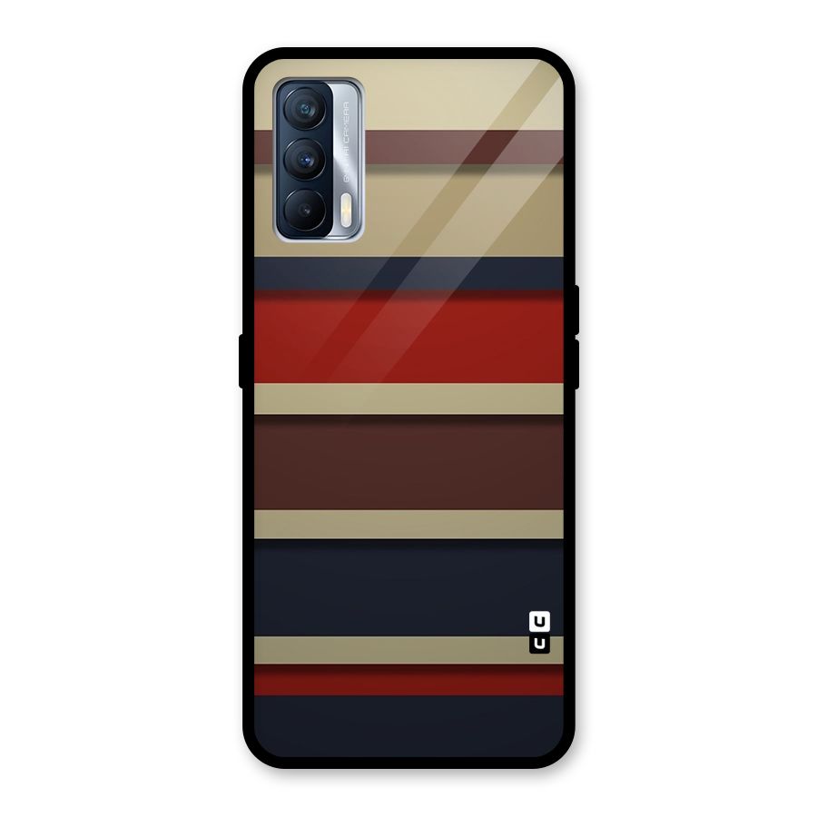 Elegant Stripes Pattern Glass Back Case for Realme X7