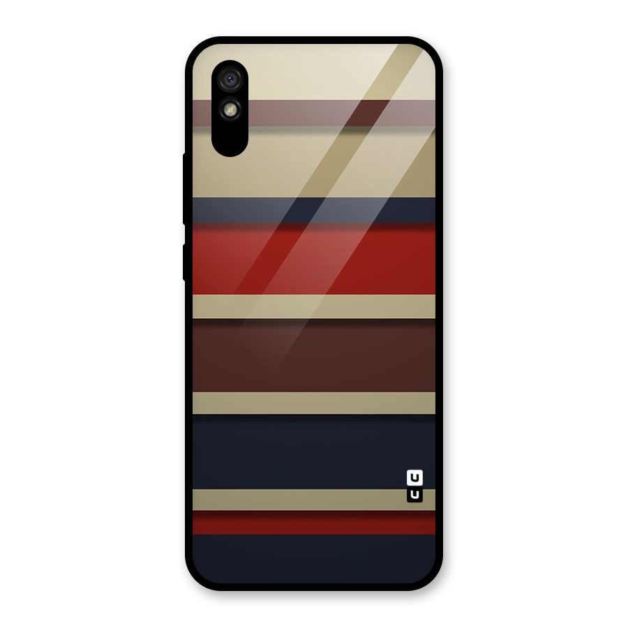 Elegant Stripes Pattern Glass Back Case for Redmi 9i