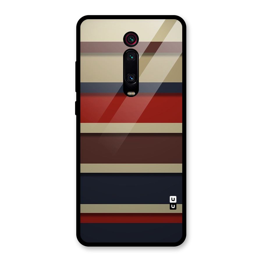 Elegant Stripes Pattern Glass Back Case for Redmi K20 Pro