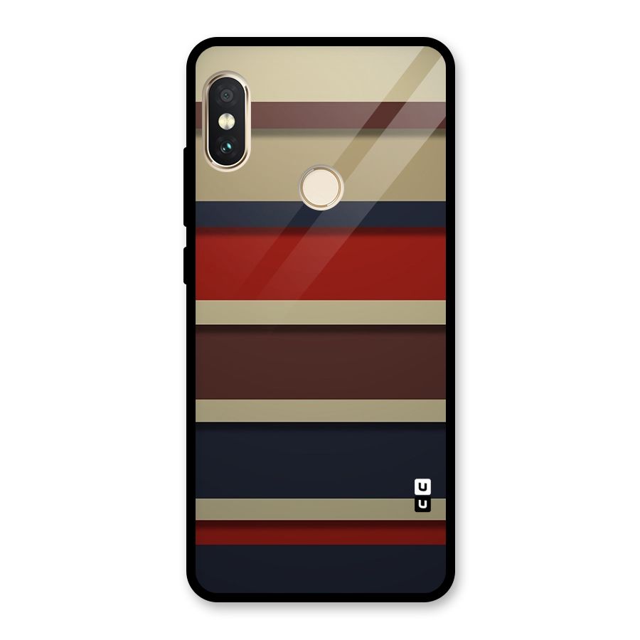 Elegant Stripes Pattern Glass Back Case for Redmi Note 5 Pro