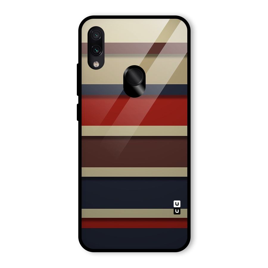 Elegant Stripes Pattern Glass Back Case for Redmi Note 7 Pro