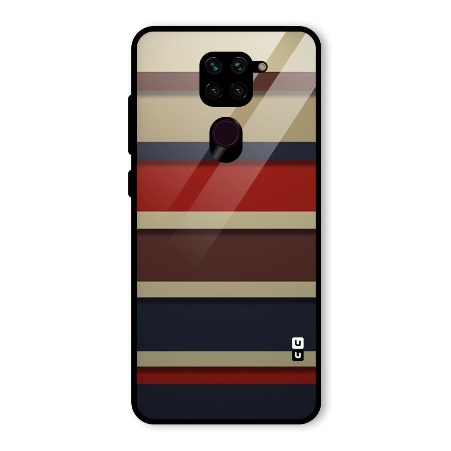 Elegant Stripes Pattern Glass Back Case for Redmi Note 9