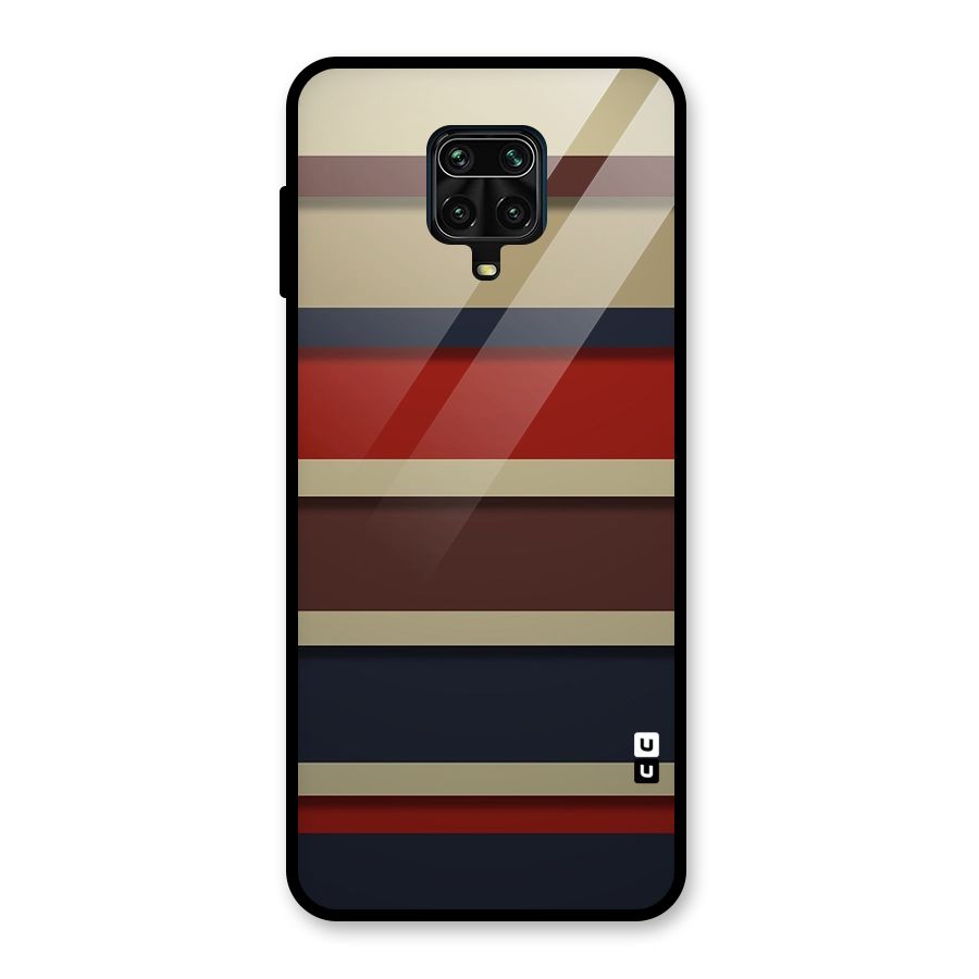 Elegant Stripes Pattern Glass Back Case for Redmi Note 9 Pro