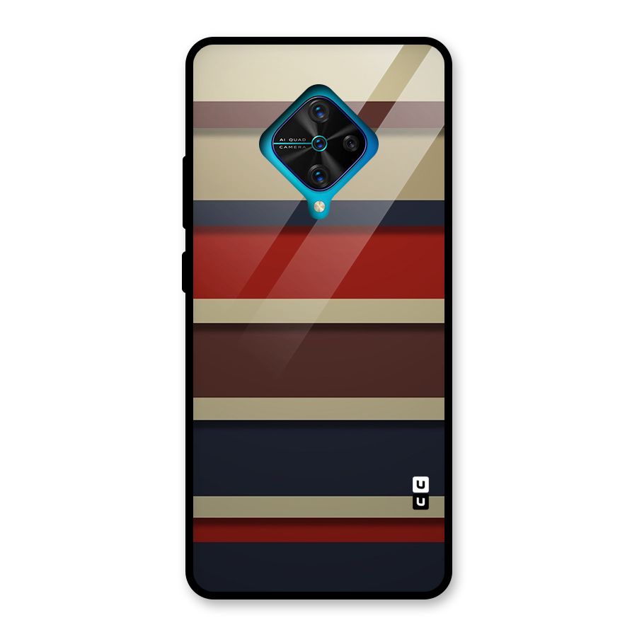 Elegant Stripes Pattern Glass Back Case for Vivo S1 Pro