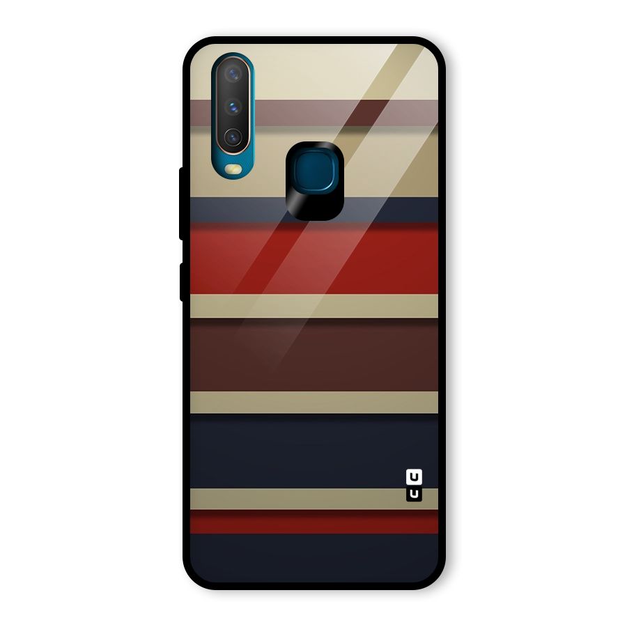 Elegant Stripes Pattern Glass Back Case for Vivo U10
