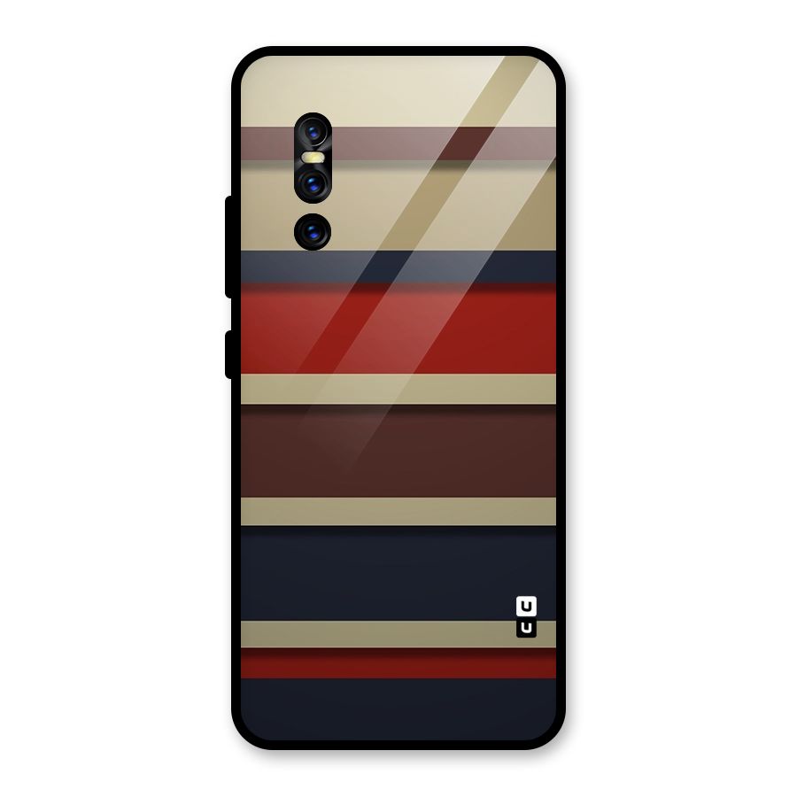 Elegant Stripes Pattern Glass Back Case for Vivo V15 Pro
