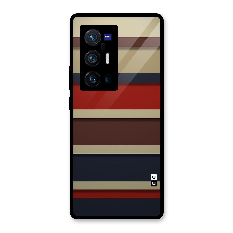 Elegant Stripes Pattern Glass Back Case for Vivo X70 Pro Plus