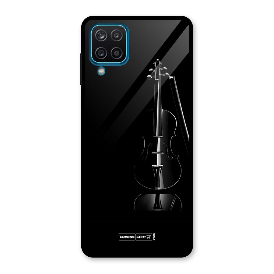 Elegant Violin Glass Back Case for Galaxy A12