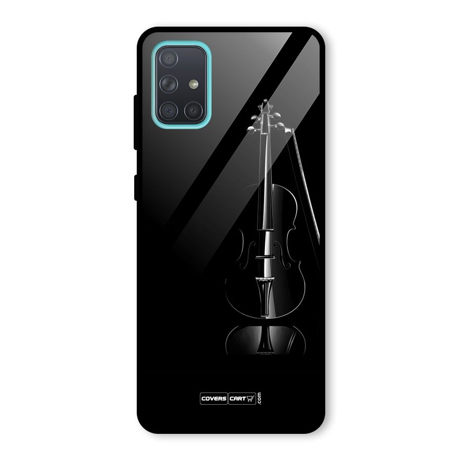 Elegant Violin Glass Back Case for Galaxy A71