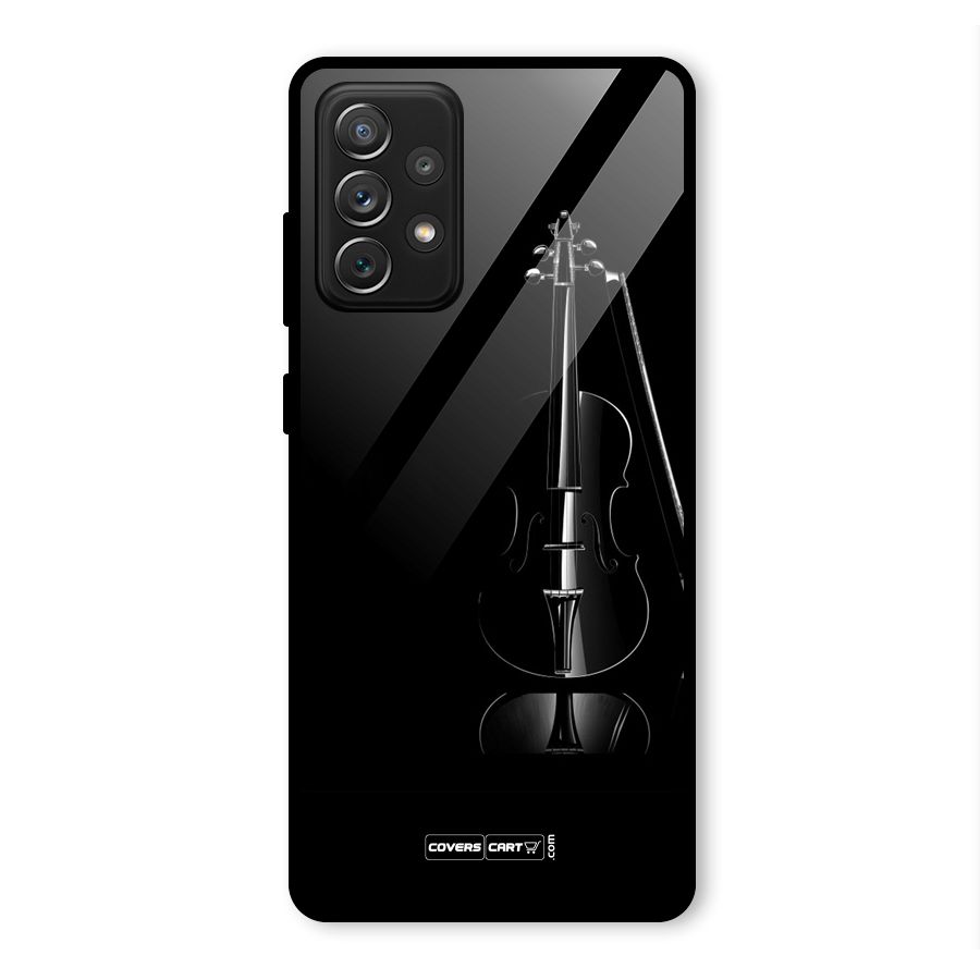 Elegant Violin Glass Back Case for Galaxy A72