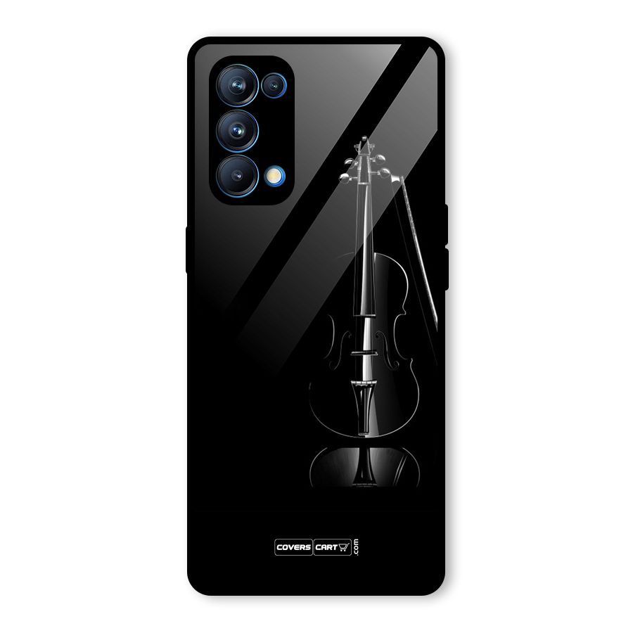 Elegant Violin Glass Back Case for Oppo Reno5 Pro 5G