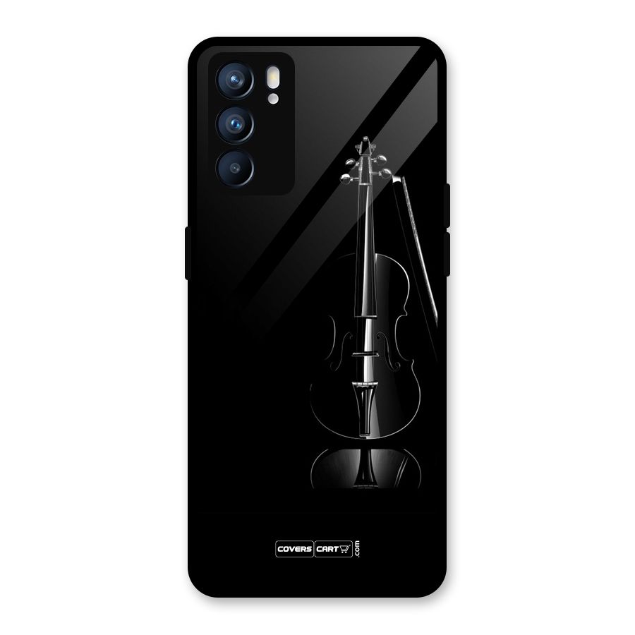 Elegant Violin Glass Back Case for Oppo Reno6 5G