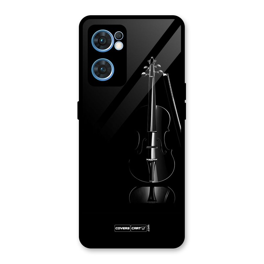 Elegant Violin Glass Back Case for Oppo Reno7 5G
