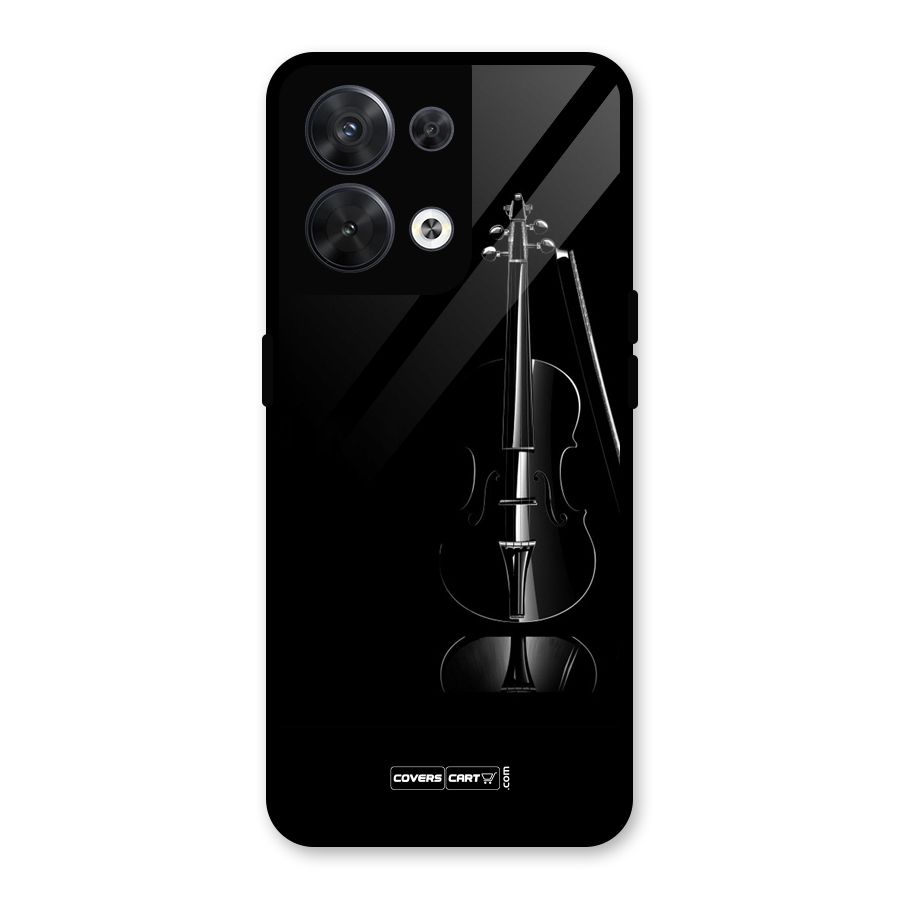 Elegant Violin Glass Back Case for Oppo Reno8 5G