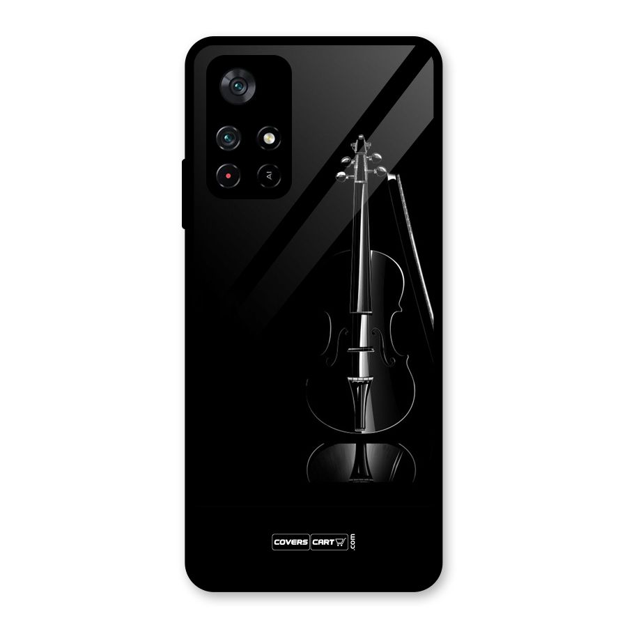 Elegant Violin Glass Back Case for Poco M4 Pro 5G