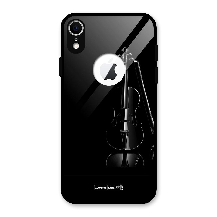Elegant Violin Glass Back Case for iPhone XR Logo Cut