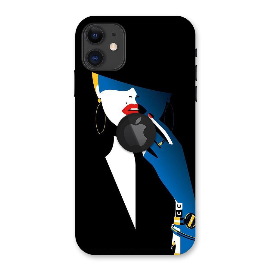 Elegant Woman Back Case for iPhone 11 Logo Cut