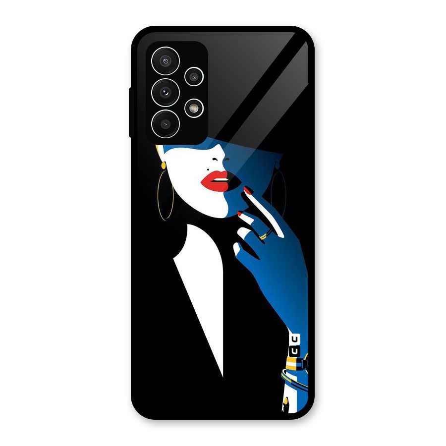 Elegant Woman Glass Back Case for Galaxy A23