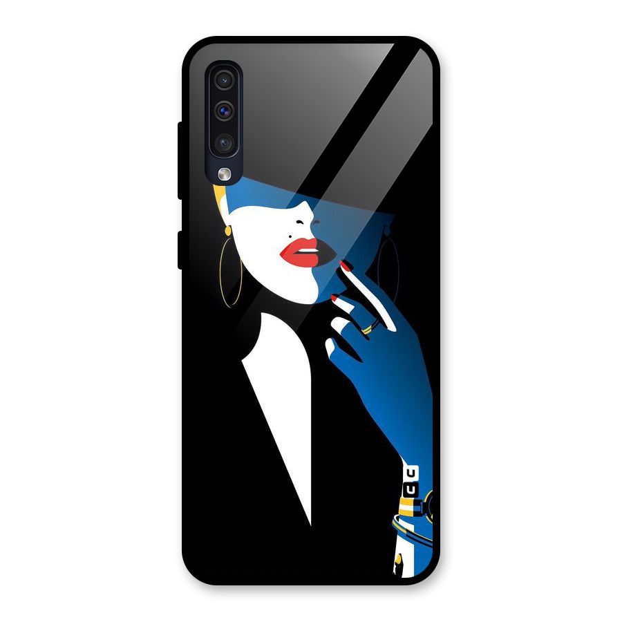 Elegant Woman Glass Back Case for Galaxy A50