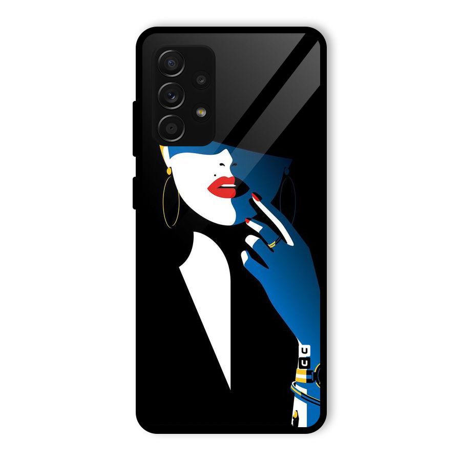 Elegant Woman Glass Back Case for Galaxy A53 5G