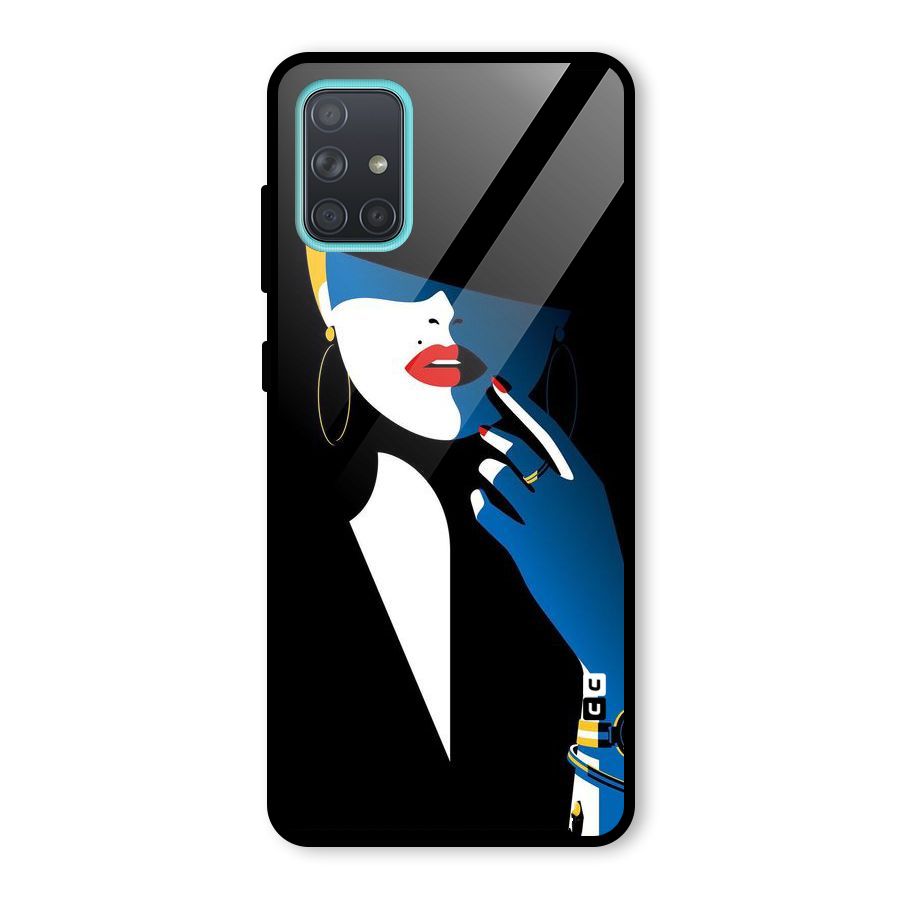 Elegant Woman Glass Back Case for Galaxy A71