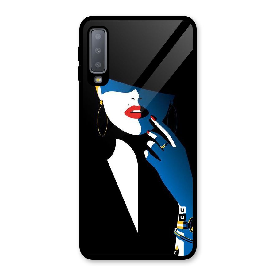 Elegant Woman Glass Back Case for Galaxy A7 (2018)