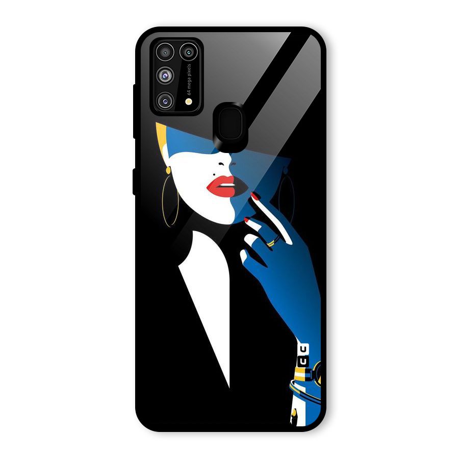 Elegant Woman Glass Back Case for Galaxy F41
