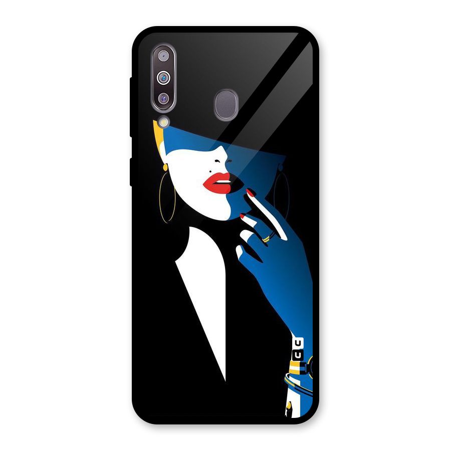 Elegant Woman Glass Back Case for Galaxy M30