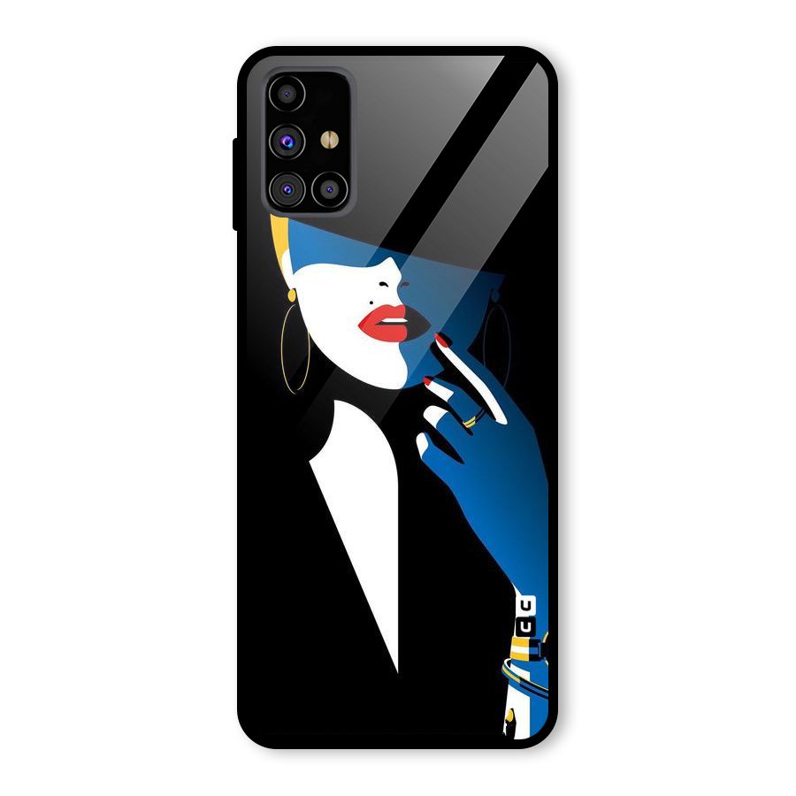 Elegant Woman Glass Back Case for Galaxy M31s