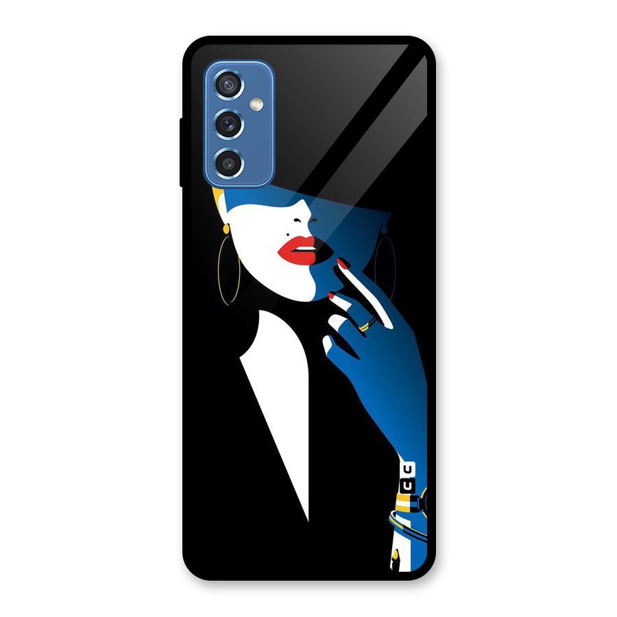 Elegant Woman Glass Back Case for Galaxy M52 5G