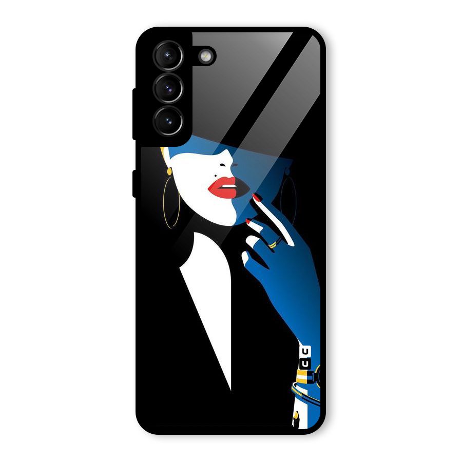 Elegant Woman Glass Back Case for Galaxy S21 Plus