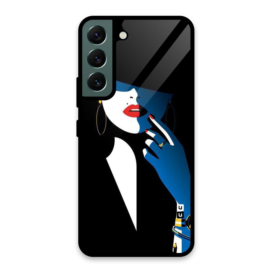 Elegant Woman Glass Back Case for Galaxy S22 5G