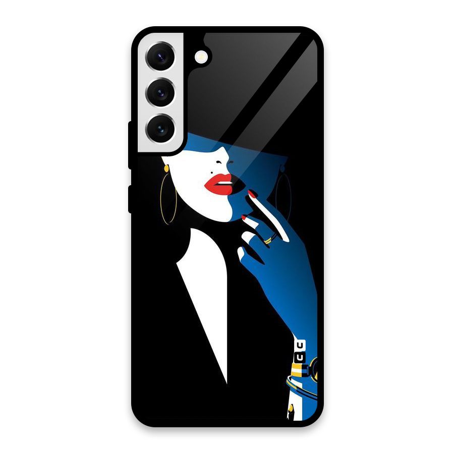 Elegant Woman Glass Back Case for Galaxy S22 Plus 5G
