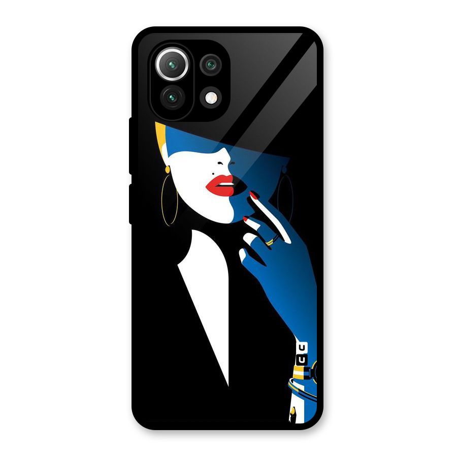 Elegant Woman Glass Back Case for Mi 11 Lite