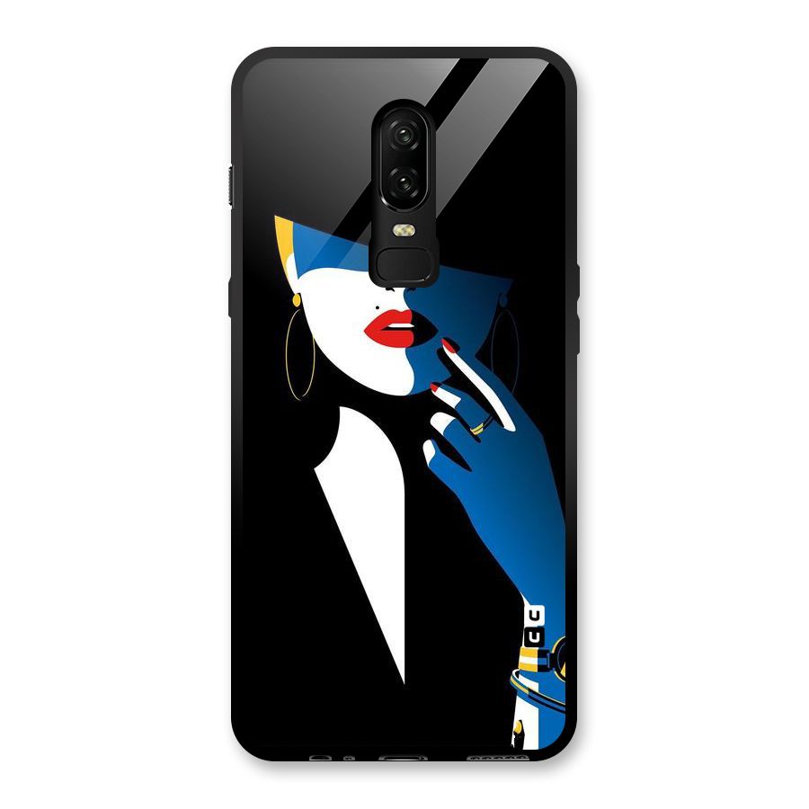 Elegant Woman Glass Back Case for OnePlus 6