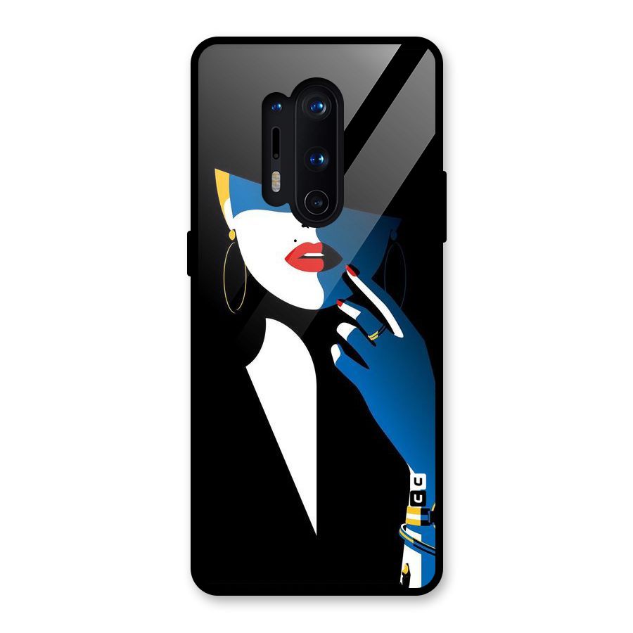 Elegant Woman Glass Back Case for OnePlus 8 Pro